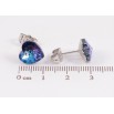 Сережки Xuping колір Родій з кристалами Swarovski пусети «Сердечка Bermuda Blue» фото №2 Сережки Xuping колір Родій з кристалами Swarovski пусети «Сердечка Bermuda Blue» фото №2