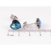 Сережки Xuping колір Родій з кристалами Swarovski пусети «Сердечка Metallic Blue» фото №2