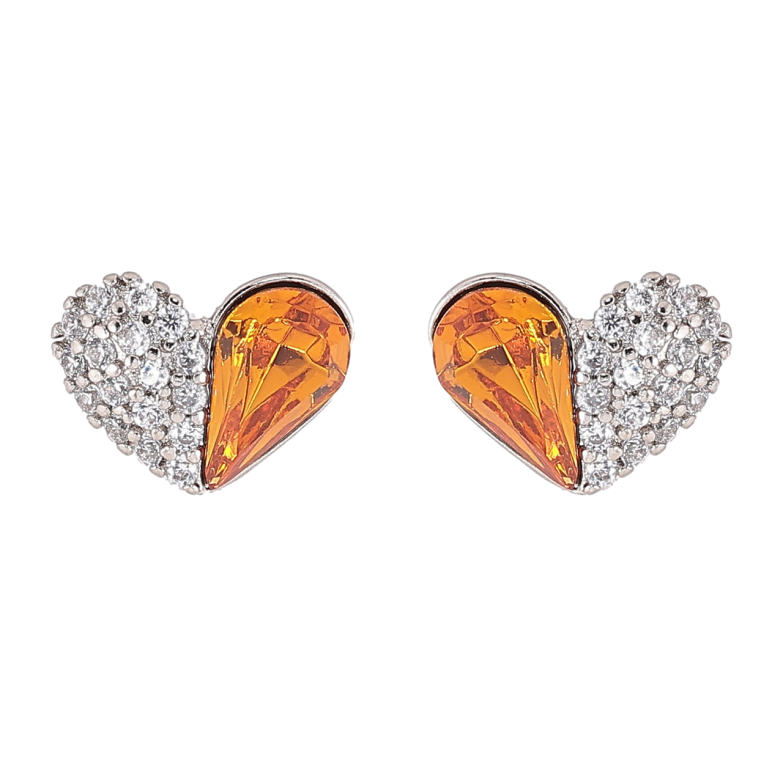 Сережки Xuping колір Родій з кристалами Swarovski пусети «Сердечка з кристалами Topaz» фото №6 Сережки Xuping колір Родій з кристалами Swarovski пусети «Сердечка з кристалами Topaz» фото №6