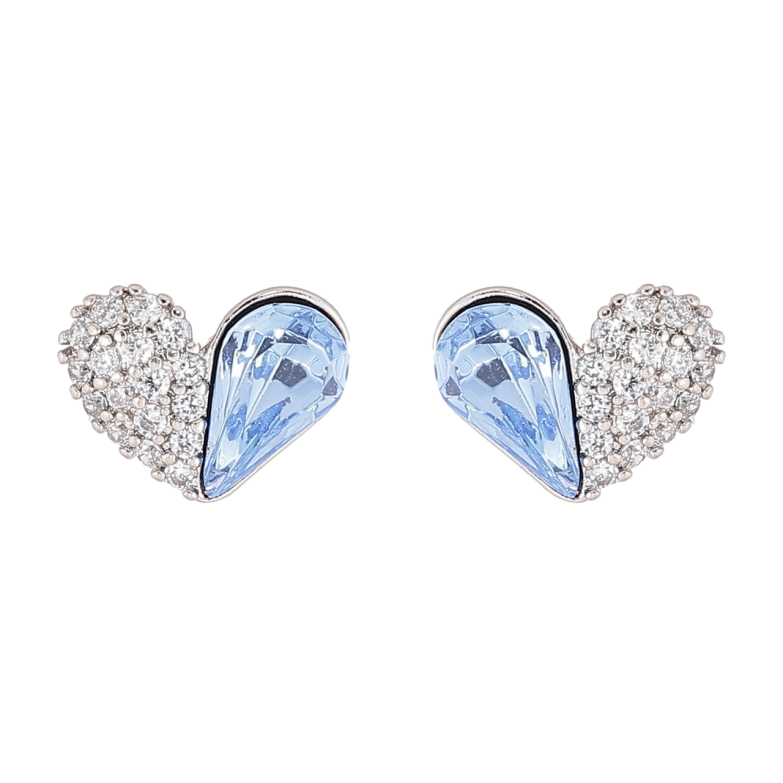 Сережки Xuping колір Родій з кристалами Swarovski пусети «Сердечка з кристалами Aquamarine» фото №12 Сережки Xuping колір Родій з кристалами Swarovski пусети «Сердечка з кристалами Aquamarine» фото №12