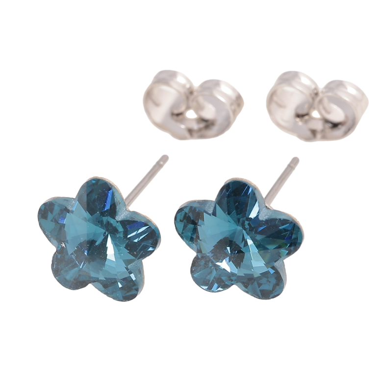 Сережки Xuping колір Родій з кристалами Swarovski пусети «Квіточки Metallic Blue» ø 10мм фото №17 Сережки Xuping колір Родій з кристалами Swarovski пусети «Квіточки Metallic Blue» ø 10мм фото №17