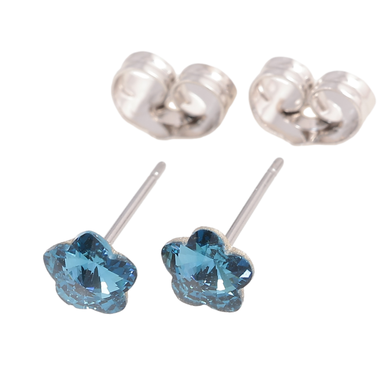 Сережки Xuping колір Родій з кристалами Swarovski пусети «Квіточки Metallic Blue» ø 6мм фото №23 Сережки Xuping колір Родій з кристалами Swarovski пусети «Квіточки Metallic Blue» ø 6мм фото №23