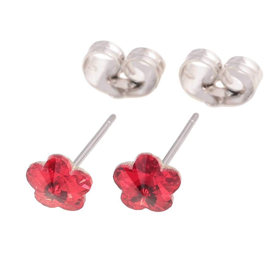 Серьги Xuping цвет Родий с кристаллами Swarovski пусеты Цветочки Siam ø 6мм фото №1 Серьги Xuping цвет Родий с кристаллами Swarovski пусеты Цветочки Siam ø 6мм фото №1