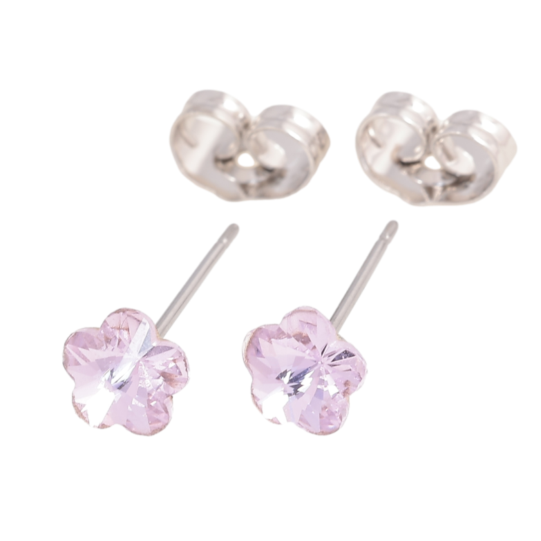 Сережки Xuping колір Родій з кристалами Swarovski пусети «Квіточки Violet» ø 6мм фото №1 Сережки Xuping колір Родій з кристалами Swarovski пусети «Квіточки Violet» ø 6мм фото №1