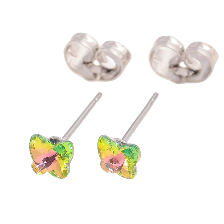 Сережки Xuping колір Родій з кристалами Swarovski пусети «Метелики Vitrail Medium» фото №1 Сережки Xuping колір Родій з кристалами Swarovski пусети «Метелики Vitrail Medium» фото №1