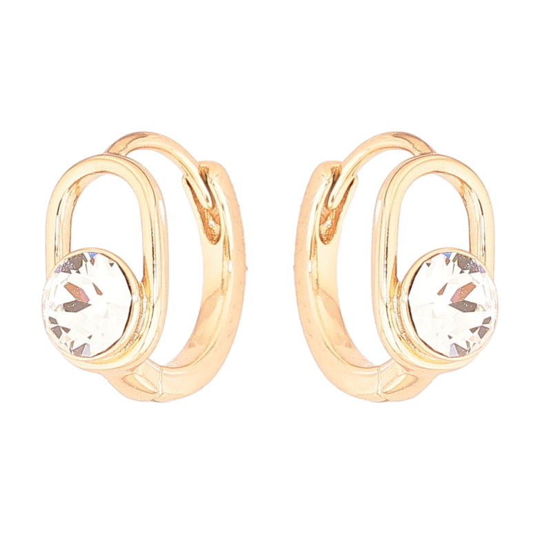 Сережки Xuping колір 18К з кристалами Swarovski колечка «Кристали Clear» фото №3 Сережки Xuping колір 18К з кристалами Swarovski колечка «Кристали Clear» фото №3