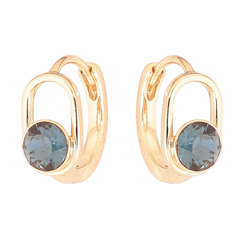 Сережки Xuping колір 18К з кристалами Swarovski колечка «Кристали Montana» фото №1 Сережки Xuping колір 18К з кристалами Swarovski колечка «Кристали Montana» фото №1