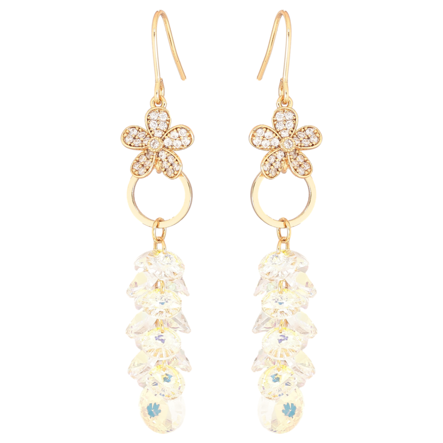 Сережки Xuping колір 18К з кристалами Swarovski французький замок «Підвіски з кристалами Shimmer» фото №1 Сережки Xuping колір 18К з кристалами Swarovski французький замок «Підвіски з кристалами Shimmer» фото №1