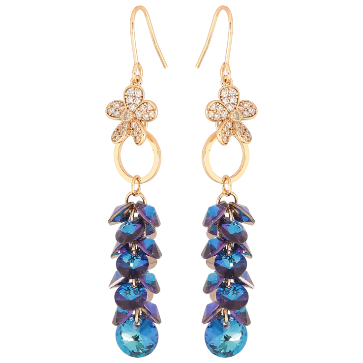 Сережки Xuping колір 18К з кристалами Swarovski французький замок «Підвіски з кристалами Bermuda Blue» фото №14 Сережки Xuping колір 18К з кристалами Swarovski французький замок «Підвіски з кристалами Bermuda Blue» фото №14