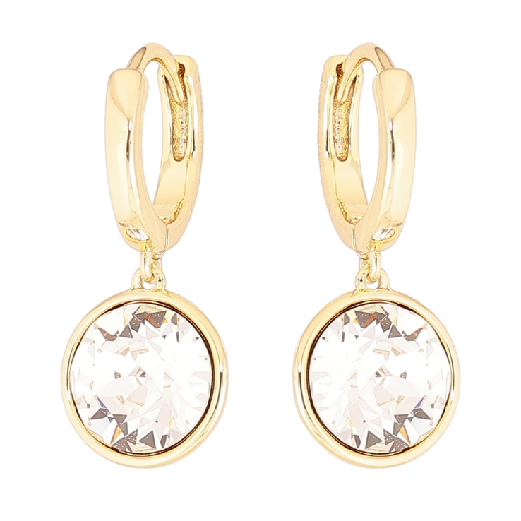 Сережки Xuping колір 14К з кристалами Swarovski підвіски на колечках «Кристали Clear» ø 10мм фото №15