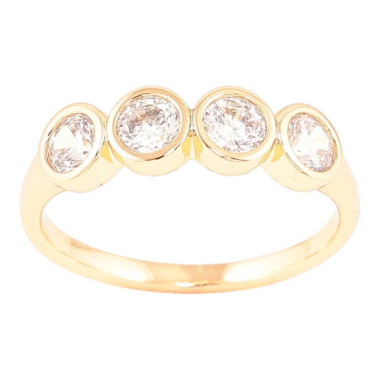 Каблучка Xuping Позолота 18K «Чотири кристали» фото №17 Каблучка Xuping Позолота 18K «Чотири кристали» фото №17