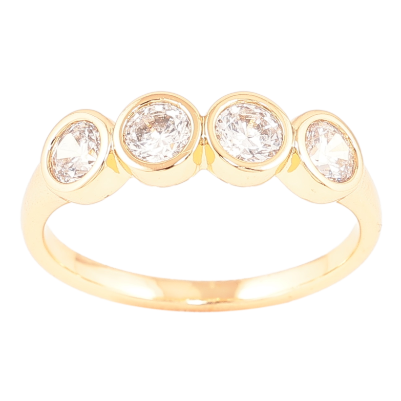 Каблучка Xuping Позолота 18K «Чотири кристали» фото №6