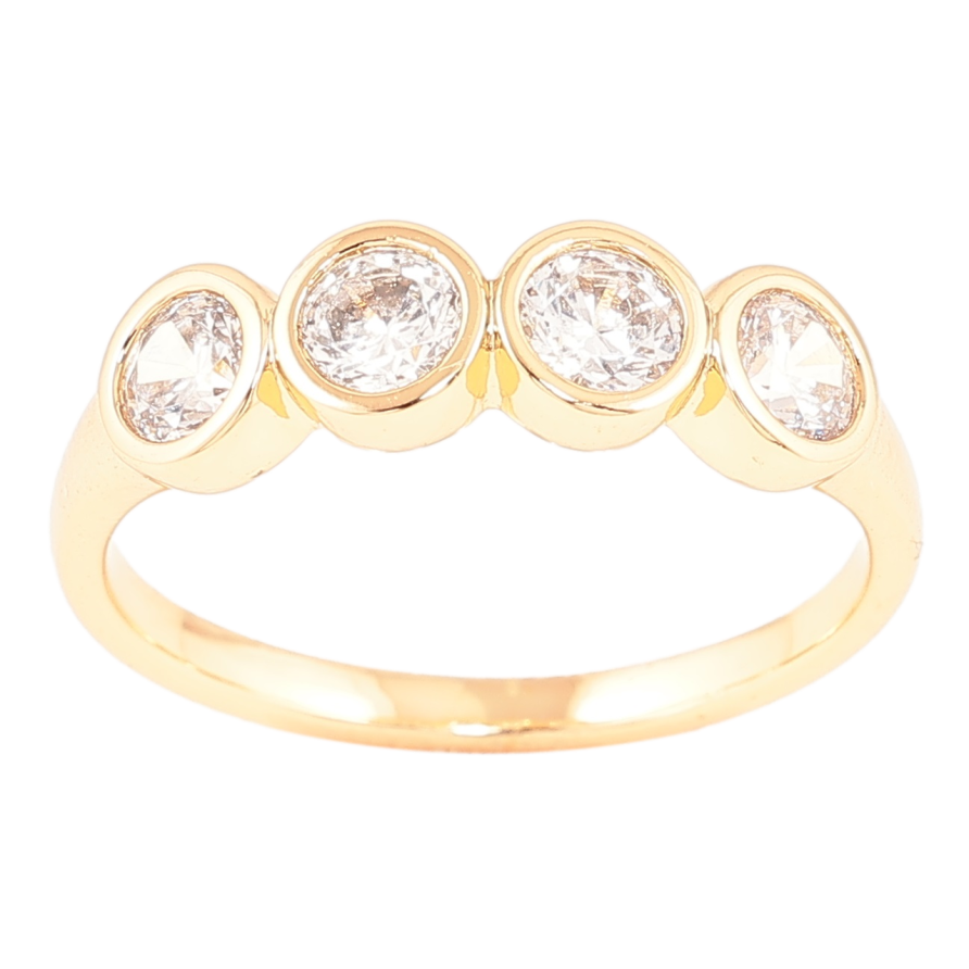 Каблучка Xuping Позолота 18K «Чотири кристали» фото №1