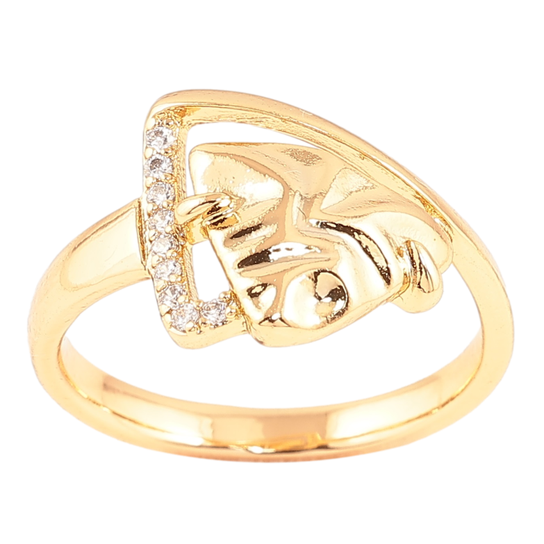 Каблучка Xuping Позолота 18K «Декоративний візерунок з кристалами» фото №3