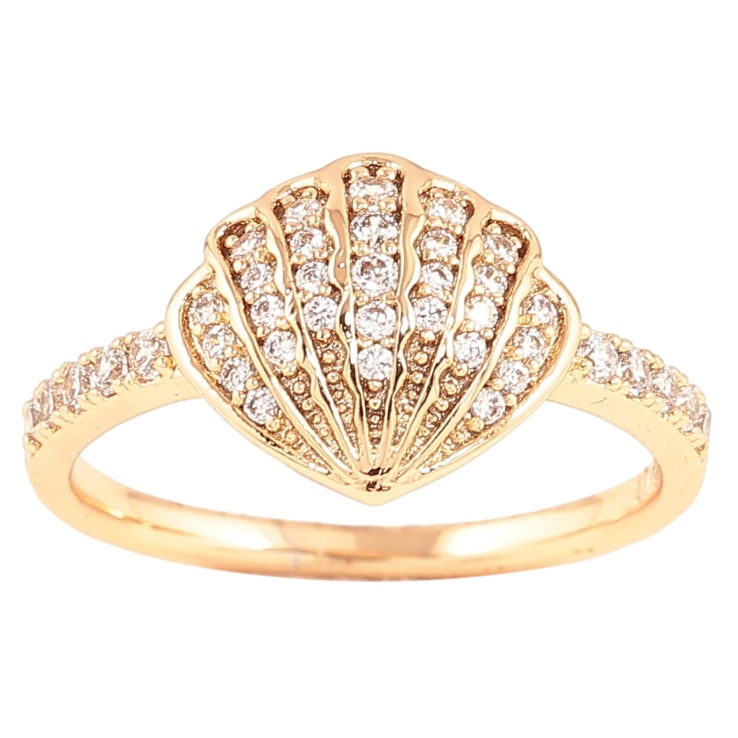 Каблучка Xuping Позолота 18K «Мушля з інкрустацією кристалами» фото №11 Каблучка Xuping Позолота 18K «Мушля з інкрустацією кристалами» фото №11
