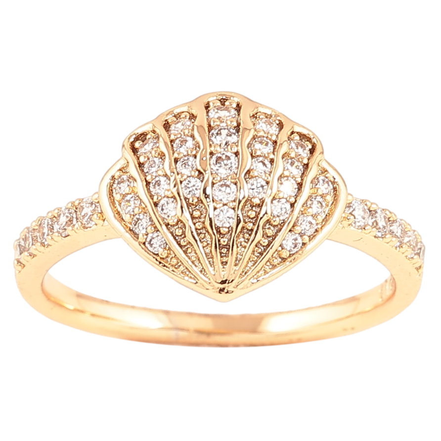 Кольцо Xuping Позолота 18K Ракушка с инкрустацией кристаллами фото №1