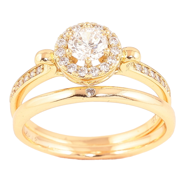 Каблучка Xuping Позолота 18K «Подвійне з інкрустацією кристалами» фото №10 Каблучка Xuping Позолота 18K «Подвійне з інкрустацією кристалами» фото №10