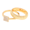 Каблучка Xuping Позолота 18K «Подвійне з кристалами» фото №2 Каблучка Xuping Позолота 18K «Подвійне з кристалами» фото №2