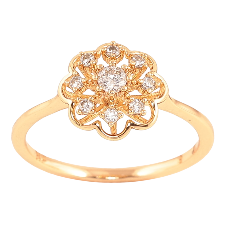 Каблучка Xuping Позолота 18K «Квітка з кристалами» фото №3 Каблучка Xuping Позолота 18K «Квітка з кристалами» фото №3
