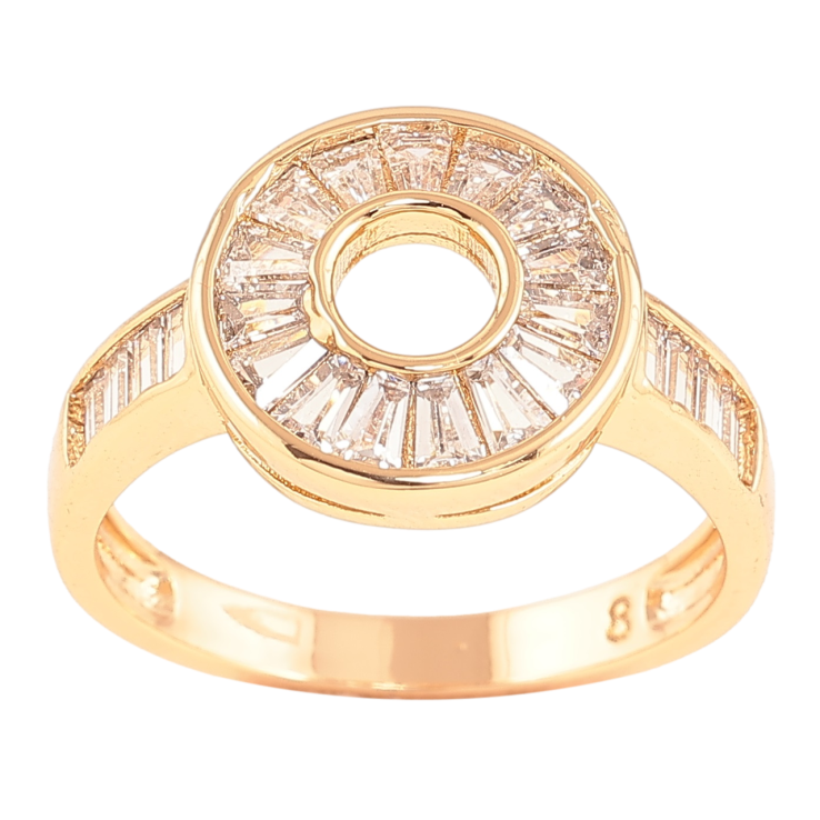 Каблучка Xuping Позолота 18K «Коло з кристалами» фото №6 Каблучка Xuping Позолота 18K «Коло з кристалами» фото №6