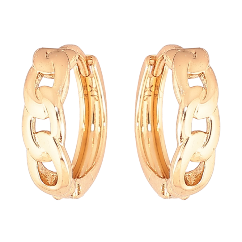 Сережки Xuping Позолота 18K колечка «Візерунок ланцюжок» фото №3 Сережки Xuping Позолота 18K колечка «Візерунок ланцюжок» фото №3