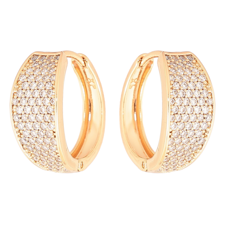Серьги Xuping Позолота 18K колечки Инкрустация кристаллами фото №1 Серьги Xuping Позолота 18K колечки Инкрустация кристаллами фото №1
