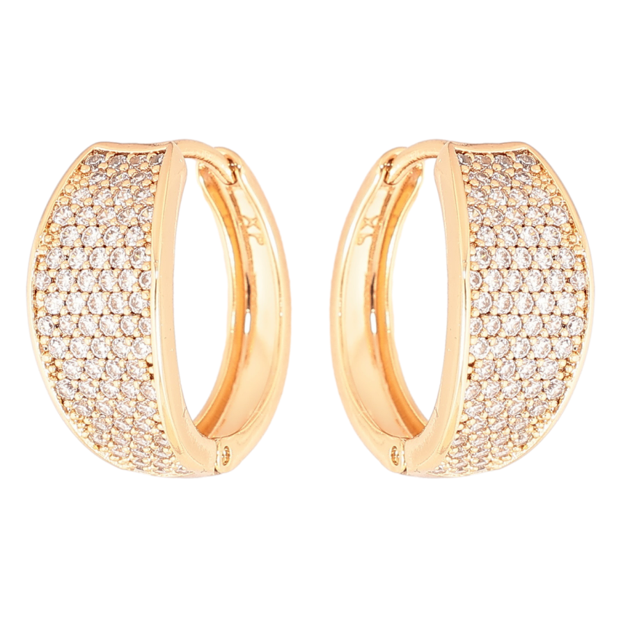 Серьги Xuping Позолота 18K колечки Инкрустация кристаллами фото №1 Серьги Xuping Позолота 18K колечки Инкрустация кристаллами фото №1