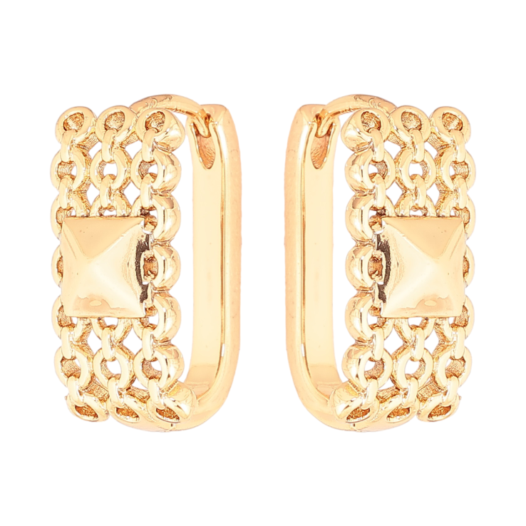 Серьги Xuping Позолота 18K колечки Декоративный узор фото №7 Серьги Xuping Позолота 18K колечки Декоративный узор фото №7