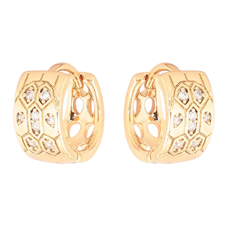 Серьги Xuping Позолота 18K колечки Узор с кристаллами фото №7