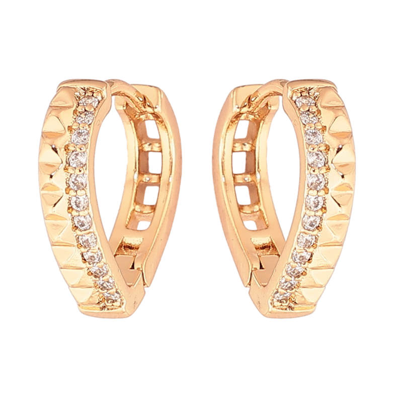Серьги Xuping Позолота 18K колечки Декоративный узор с дорожками кристаллов фото №8 Серьги Xuping Позолота 18K колечки Декоративный узор с дорожками кристаллов фото №8