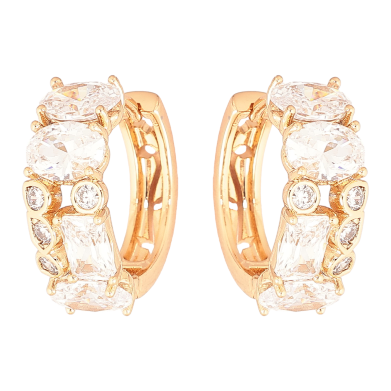 Серьги Xuping Позолота 18K колечки Инкрустация кристаллами фото №1 Серьги Xuping Позолота 18K колечки Инкрустация кристаллами фото №1