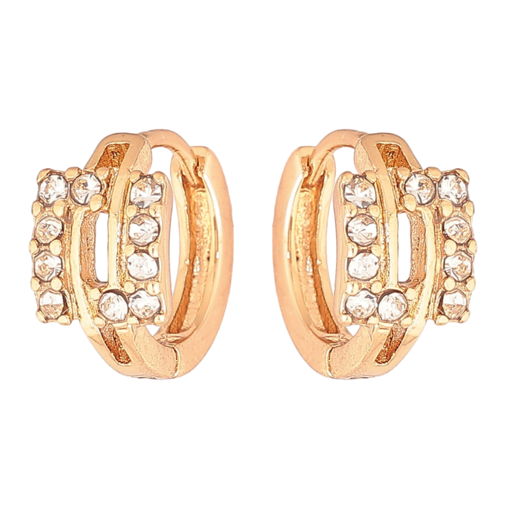 Серьги Xuping Позолота 18K колечки Квадраты с кристаллами фото №11 Серьги Xuping Позолота 18K колечки Квадраты с кристаллами фото №11