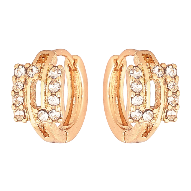 Серьги Xuping Позолота 18K колечки Квадраты с кристаллами фото №2 Серьги Xuping Позолота 18K колечки Квадраты с кристаллами фото №2