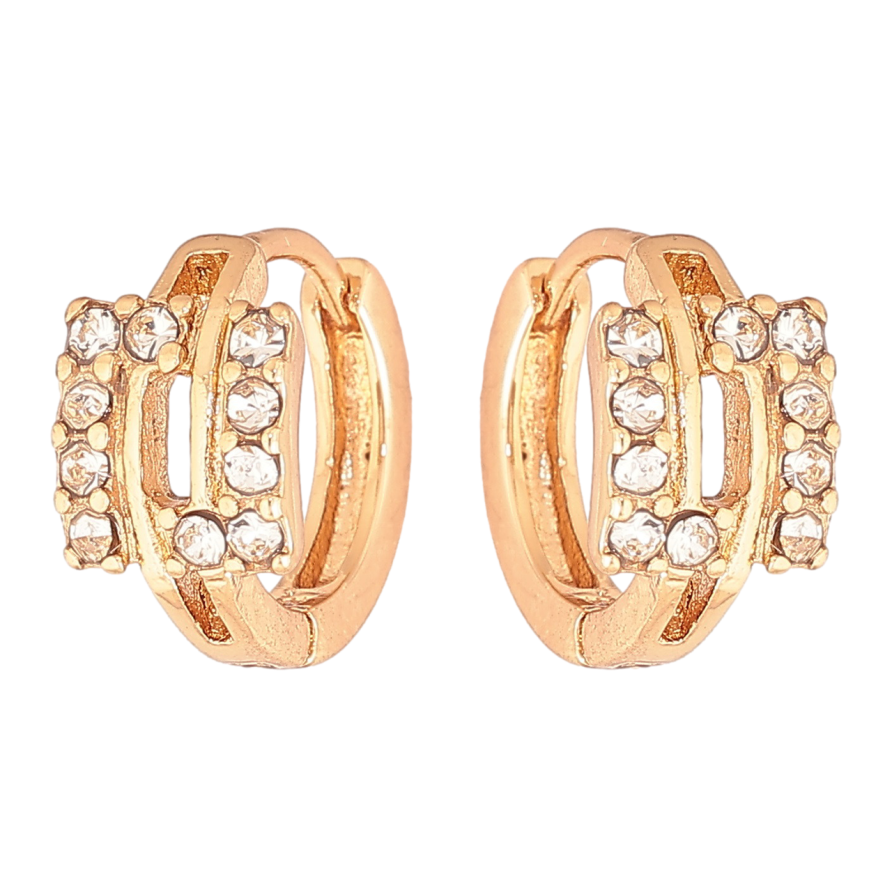 Серьги Xuping Позолота 18K колечки Квадраты с кристаллами фото №1 Серьги Xuping Позолота 18K колечки Квадраты с кристаллами фото №1