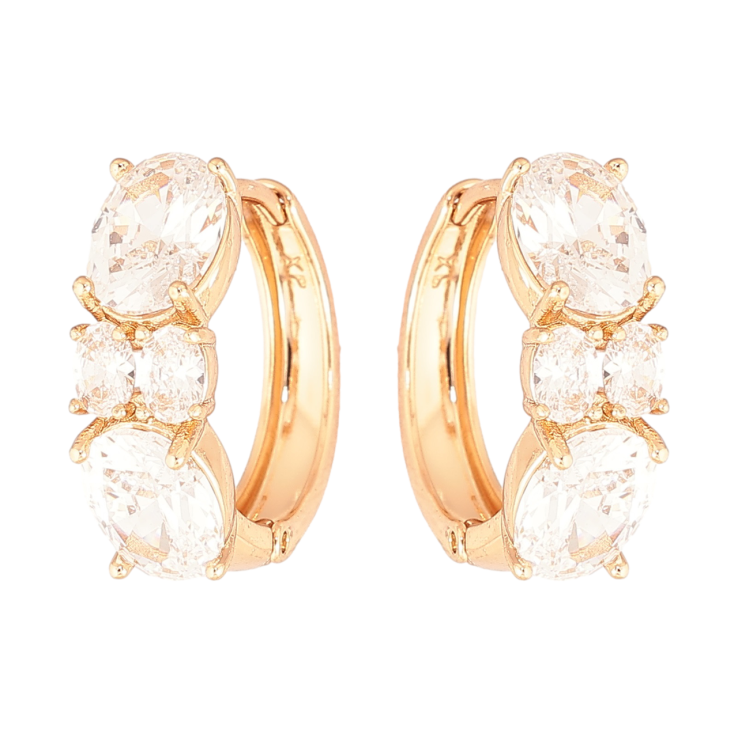 Серьги Xuping Позолота 18K колечки Инкрустация кристаллами фото №19