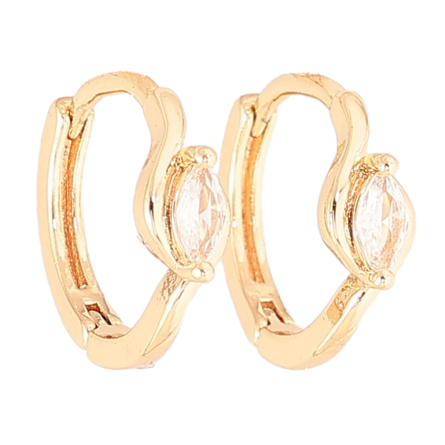 Серьги Xuping Позолота 18K колечки Вставка кристалл узор на одну сторону фото №1 Серьги Xuping Позолота 18K колечки Вставка кристалл узор на одну сторону фото №1