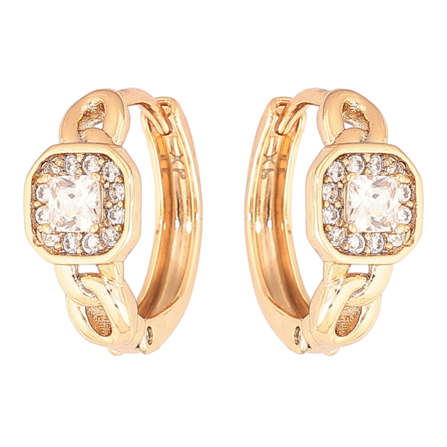 Серьги Xuping Позолота 18K колечки Узор с кристаллами фото №1