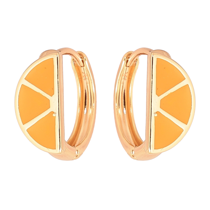 Серьги Xuping Позолота 18K колечки Узор с желтой эмалью фото №10 Серьги Xuping Позолота 18K колечки Узор с желтой эмалью фото №10