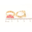 Серьги Xuping Позолота 18K колечки Узор с розовой эмалью фото №2 Серьги Xuping Позолота 18K колечки Узор с розовой эмалью фото №2