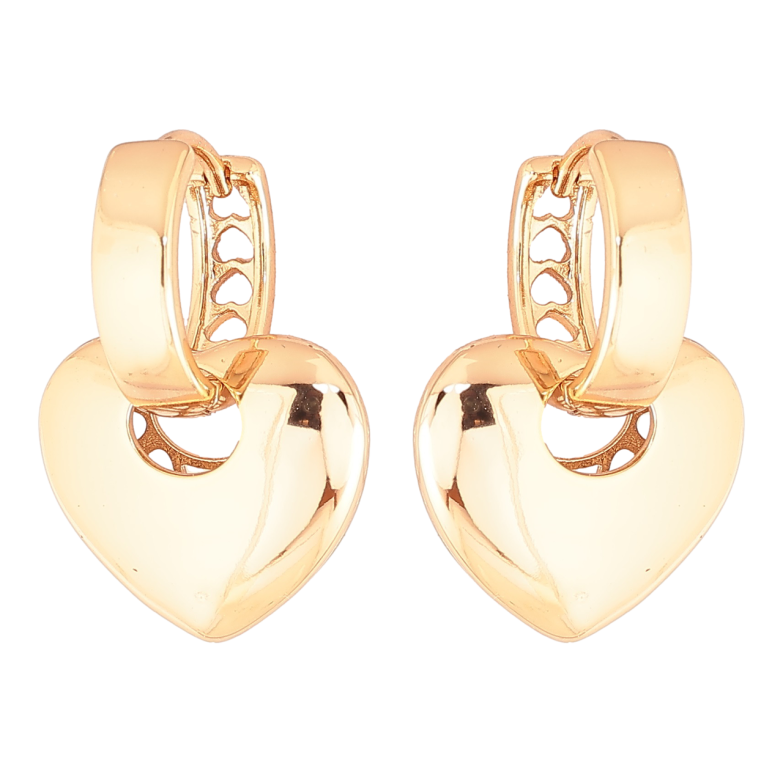 Серьги Xuping Позолота 18K подвески на колечках Сердечки 2 в 1 фото №3 Серьги Xuping Позолота 18K подвески на колечках Сердечки 2 в 1 фото №3