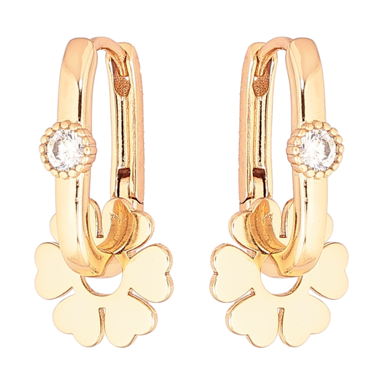 Сережки Xuping Позолота 18K підвіски на колечках «Квіточки» 2 в 1 фото №4 Сережки Xuping Позолота 18K підвіски на колечках «Квіточки» 2 в 1 фото №4