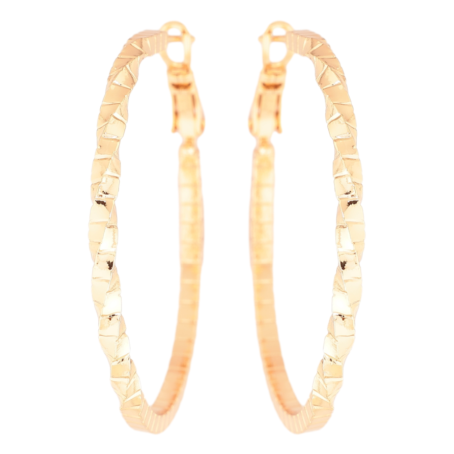 Серьги Xuping Позолота 18K кольца (конго) Декоративный узор ø 4см фото №1 Серьги Xuping Позолота 18K кольца (конго) Декоративный узор ø 4см фото №1
