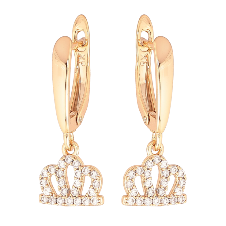 Серьги Xuping Позолота 18K английский замок Корона с инкрустацией кристаллами фото №12 Серьги Xuping Позолота 18K английский замок Корона с инкрустацией кристаллами фото №12