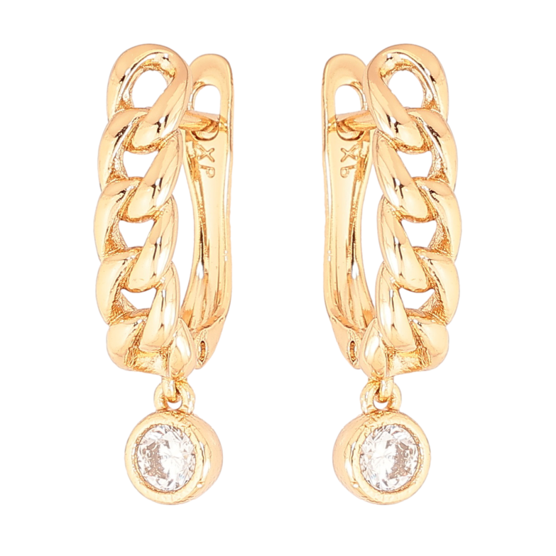 Серьги Xuping Позолота 18K английский замок Узор цепочка с кристальной подвеской фото №1 Серьги Xuping Позолота 18K английский замок Узор цепочка с кристальной подвеской фото №1