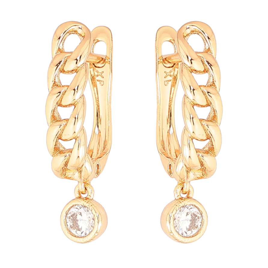 Серьги Xuping Позолота 18K английский замок Узор цепочка с кристальной подвеской фото №1 Серьги Xuping Позолота 18K английский замок Узор цепочка с кристальной подвеской фото №1