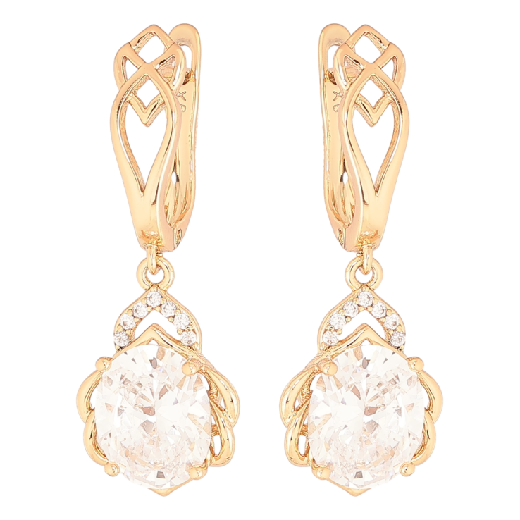 Серьги Xuping Позолота 18K английский замок Изящные подвески с кристаллами фото №22 Серьги Xuping Позолота 18K английский замок Изящные подвески с кристаллами фото №22