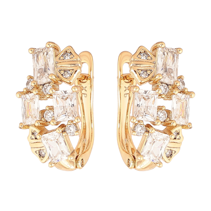 Серьги Xuping Позолота 18K английский замок Инкрустация кристаллами фото №21 Серьги Xuping Позолота 18K английский замок Инкрустация кристаллами фото №21