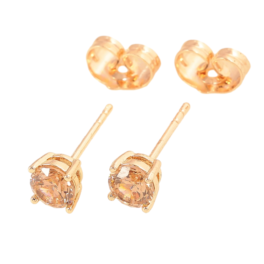 Сережки Xuping M&L Колір 18K пусети «Пісочні кристали в 4-х крапановій оправі» ø 5мм фото №1 Сережки Xuping M&L Колір 18K пусети «Пісочні кристали в 4-х крапановій оправі» ø 5мм фото №1