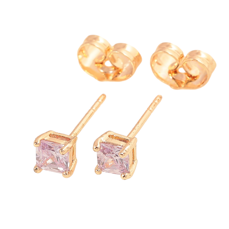 Серьги Xuping M&L Цвет 18K пусеты Сиреневые кристаллы в 4-х крапановой оправе 4х4мм фото №21 Серьги Xuping M&L Цвет 18K пусеты Сиреневые кристаллы в 4-х крапановой оправе 4х4мм фото №21