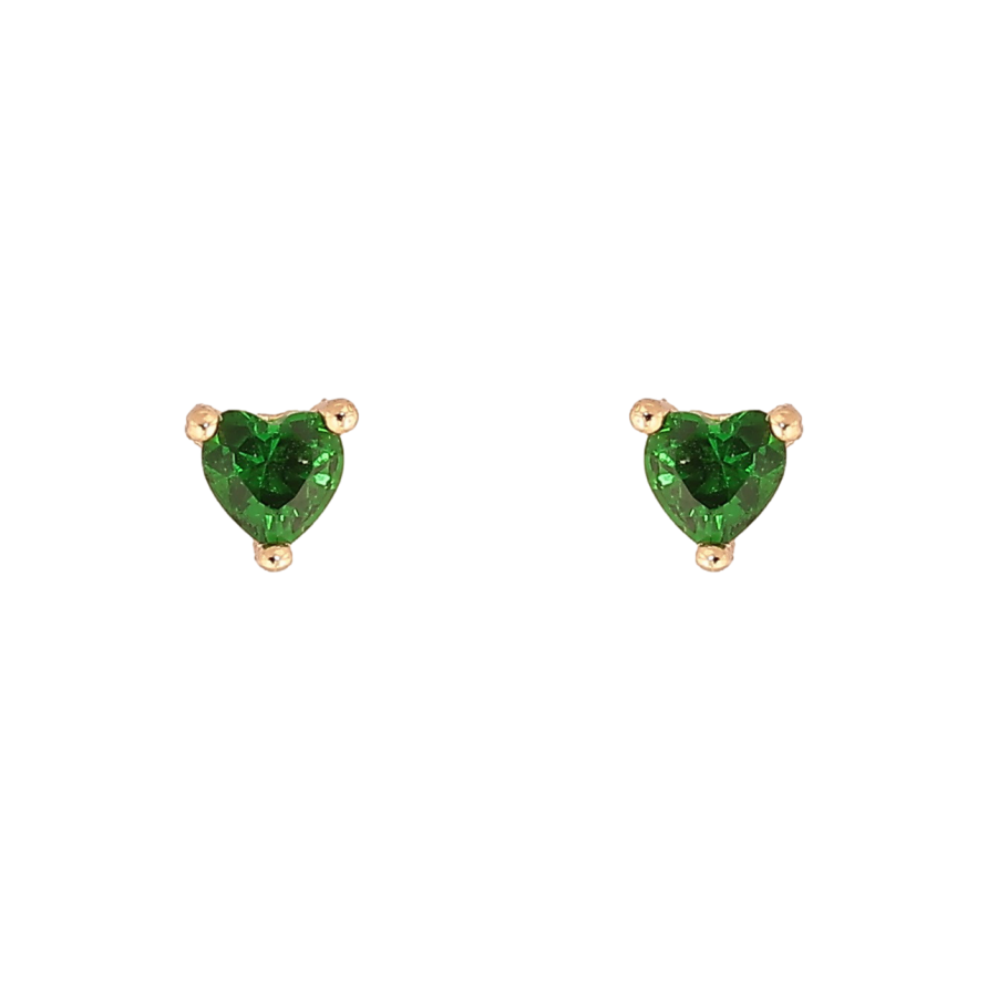 Сережки Xuping M&L Колір 18K пусети «Зелені кришталеві сердечка» фото №1 Сережки Xuping M&L Колір 18K пусети «Зелені кришталеві сердечка» фото №1
